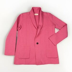 Nation LTD Cardigan Womens Size S Pink Wool Blend Blazer Jacket Sweater Peru